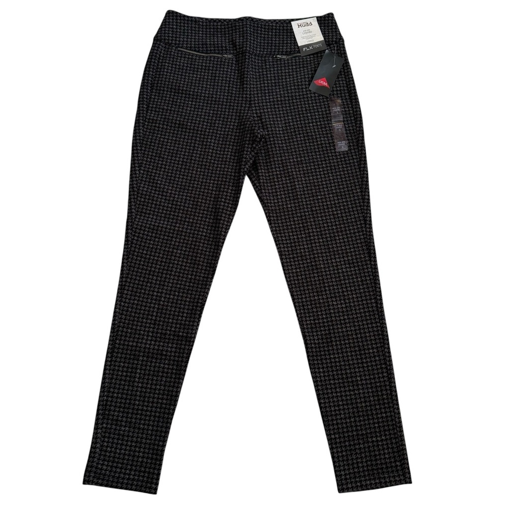 NWT Mudd Flx Ponte Houndstooth Print High Rise Ponte Legging Women’s Size Large
